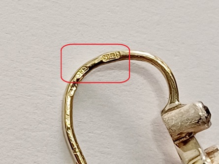 Dámské zlaté náušnice se safíry, ryzost 585/14 k, 2,25 g, I. ČSR