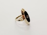 dámský zlatý prsten, onyx + diamant, ryzost 585/14k, 5,20 g, I.ČSR