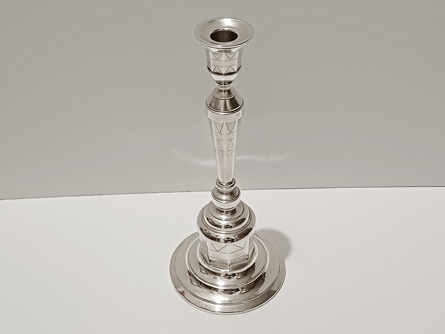 Svícen Art Deco , stříbro 800, 224 g, I. ČSR, kubismus