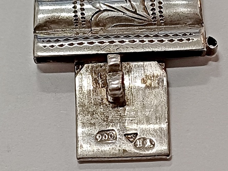 článkový náramek Art Deco, stříbro, ryzost 800