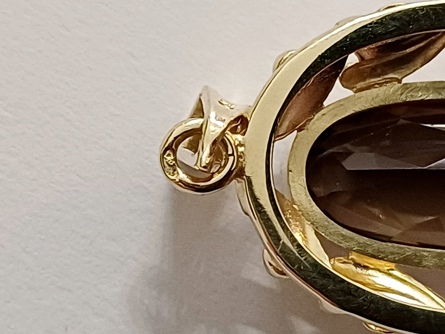 dámský zlatý přívěs s přírodní záhnědou, ryzost 585/14k, 5,12 g
