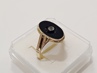 pánský zlatý prsten, onyx, ryzost 585/14k, 3,62 g, I.ČSR, lvíček