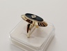 dámský zlatý prsten, onyx + diamant, ryzost 585/14k, 5,20 g, I.ČSR