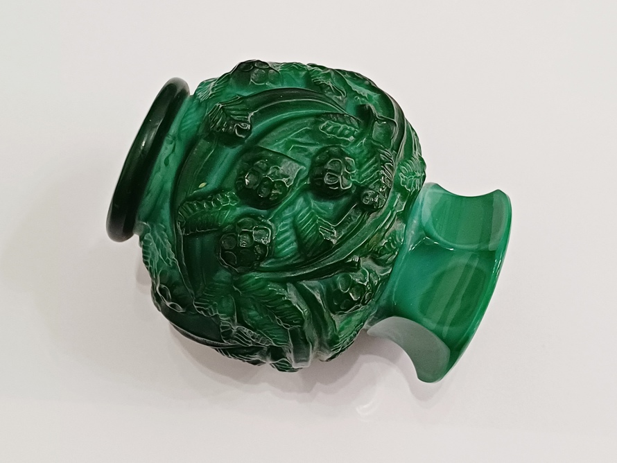 váza Pinie, Art Deco, František Halama, malachit