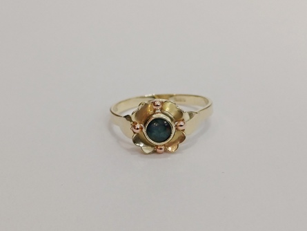dámský zlatý prsten, čtyřlístek, opál, ryzost 585/14k, 2,91 g