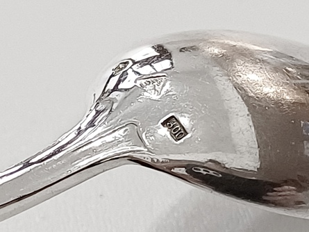 Sada dezertních lžiček, Sandrik, stříbro 800, 158,25 g, I. ČSR