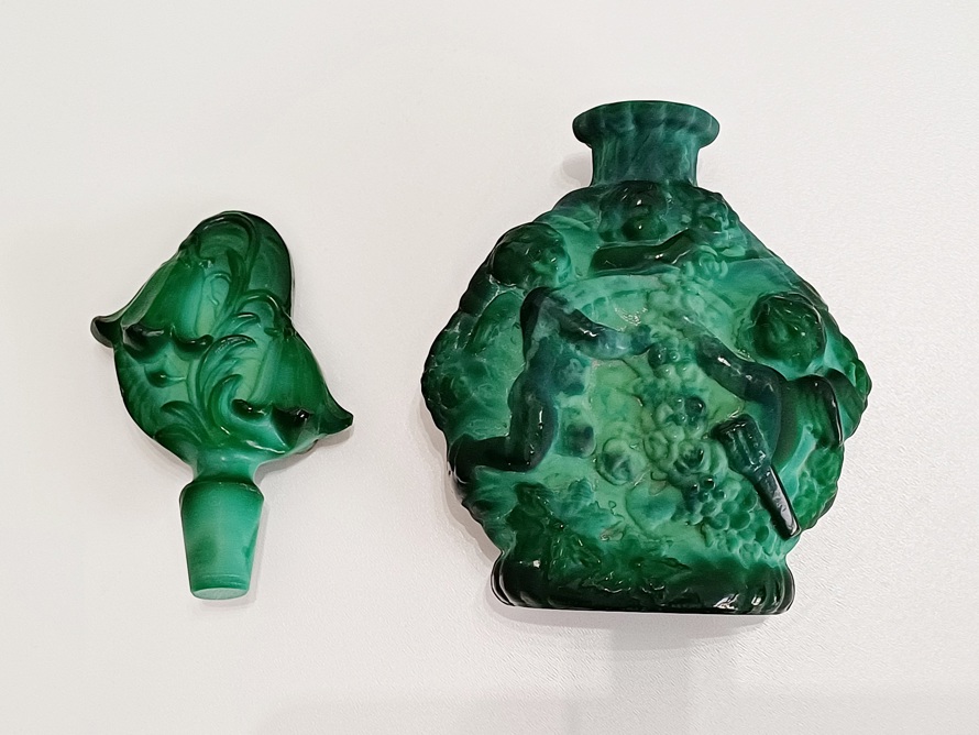 flakon Art Deco, Schlevogt, kolekce Ingrid, malachit 