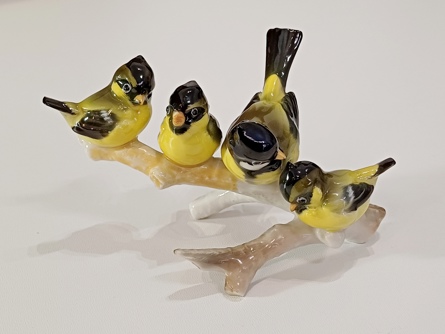 ptáčky - sýkorka koňadra, Hutschenreuther, styl Rosenthal