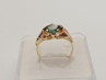 dámský zlatý prsten, zelený peridot/fluorit, ryzost 585/14k, 3,45 g