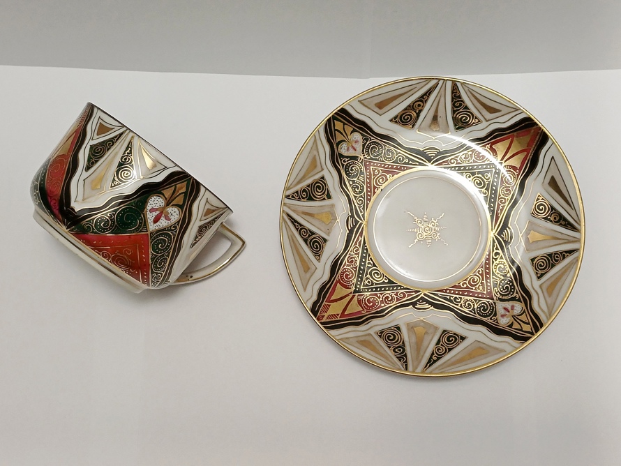 porcelánový šálek Art Deco, Paepcke & Schäfer Haida/Nový Bor