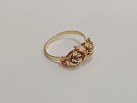 zlatý prsten, Karat Brno, Au 585/1000, 14 kt., lvíček, 40.léta
