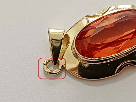 dámský zlatý přívěs spessartin/oranžový citrín, ryzost 585/14k, 3,46 g