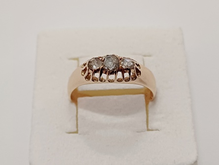 dámský zlatý prsten, diamanty, ryzost 580/14k, 2,96 g, RU, 19. století