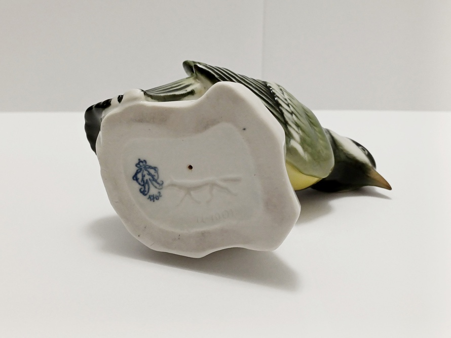 porcelánový pták - sýkorka, Aelteste Volkstedt, styl Rosenthal