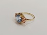 zlatý prsten se safírem, Au 585/1000, 14 kt, Art Deco, I.ČSR
