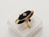 dámský zlatý prsten, onyx + diamant, ryzost 585/14k, 5,20 g, I.ČSR