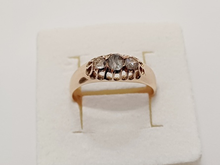dámský zlatý prsten, diamanty, ryzost 580/14k, 2,96 g, RU, 19. století