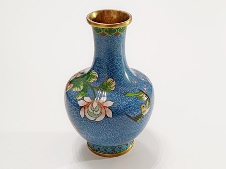 váza s květinami, smalty, Cloisonné
