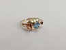 zlatý prsten se safírem, Au 585/1000, 14 kt, Art Deco, I.ČSR