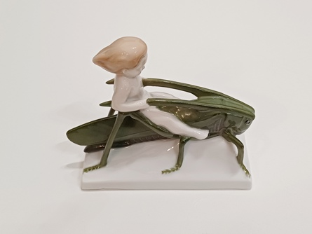 Letní jízda - kobylka a putto, A. Caasmann, Rosenthal, secese