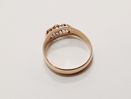 dámský zlatý prsten, diamanty, ryzost 580/14k, 2,96 g, RU, 19. století