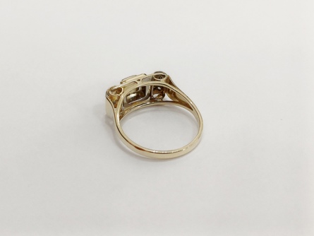 zlatý dámský prsten s diamanty, Au 585/1000, 14 kt, Art Deco