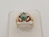 dámský zlatý prsten, zelený peridot/fluorit, ryzost 585/14k, 3,45 g
