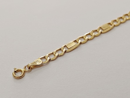 zlatý článkový náramek, Au 585/1000, 14 kt