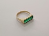 pánský zlatý prsten, chryzopras, ryzost 585/14k, 4,74 g, I. ČSR, lvíček