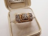 zlatý dámský prsten s diamanty, Au 585/1000, 14 kt, Art Deco