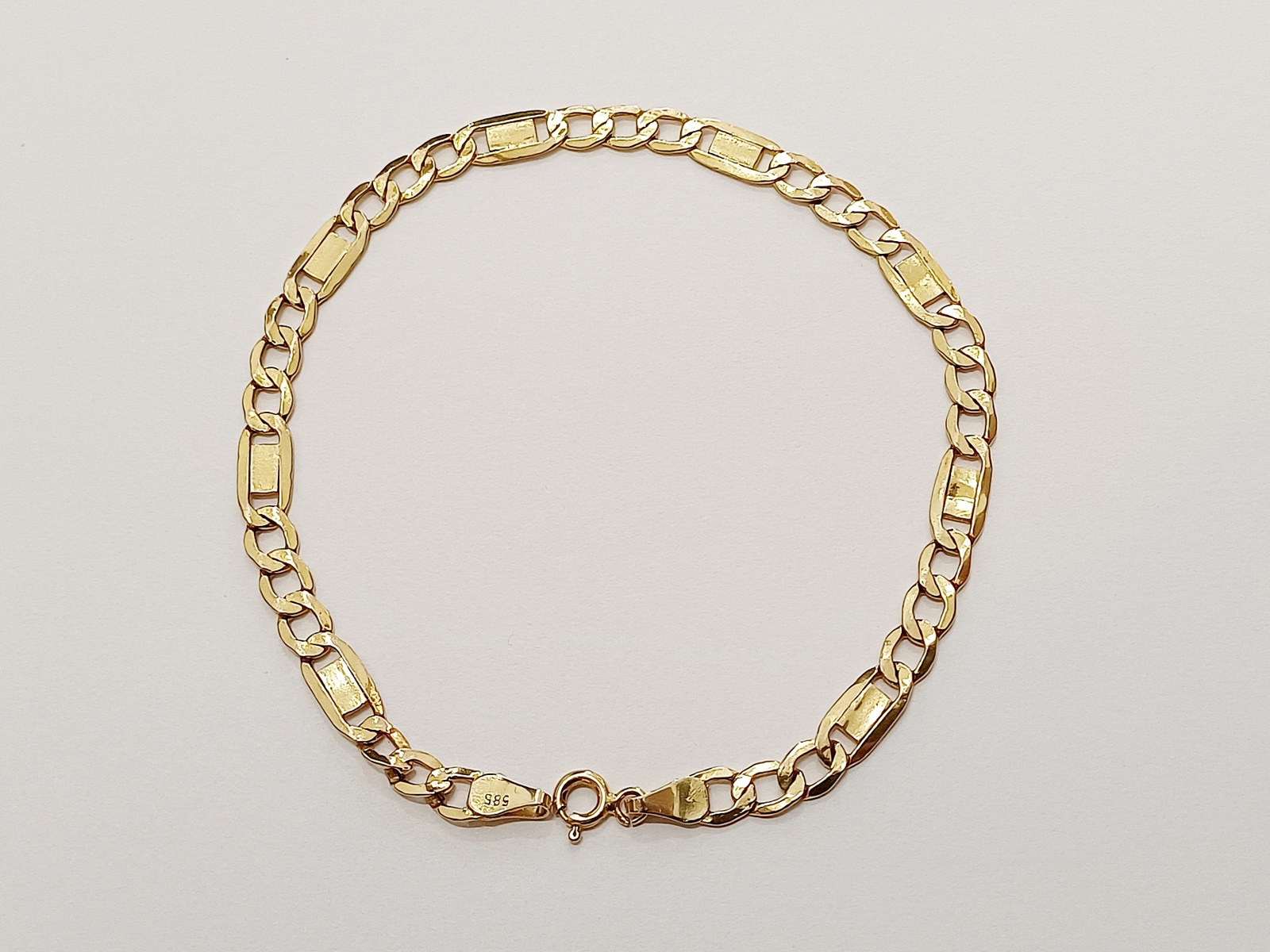 zlatý článkový náramek, Au 585/1000, 14 kt