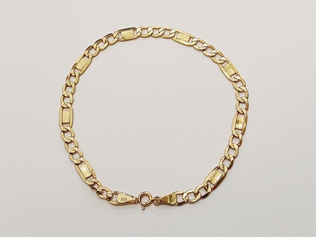 zlatý článkový náramek, Au 585/1000, 14 kt