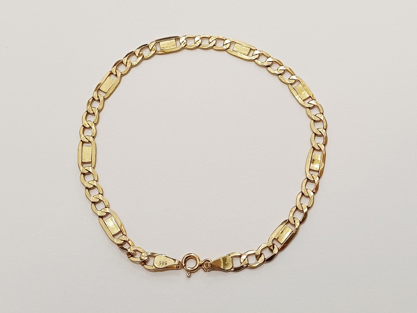 zlatý článkový náramek, Au 585/1000, 14 kt