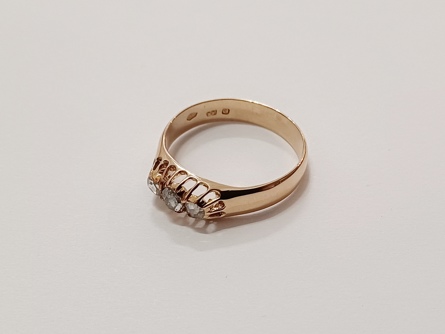 dámský zlatý prsten, diamanty, ryzost 580/14k, 2,96 g, RU, 19. století