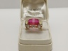 zlatý dámský prsten s rubínem, Au 585/1000, 14 kt, Art Deco, I.ČSR