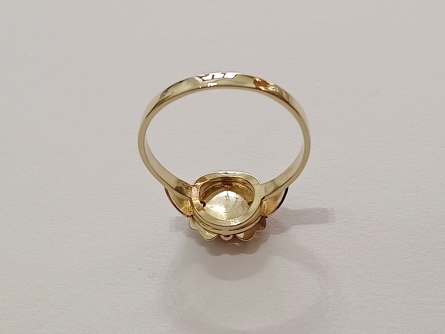 dámský zlatý prsten, čtyřlístek, opál, ryzost 585/14k, 2,91 g