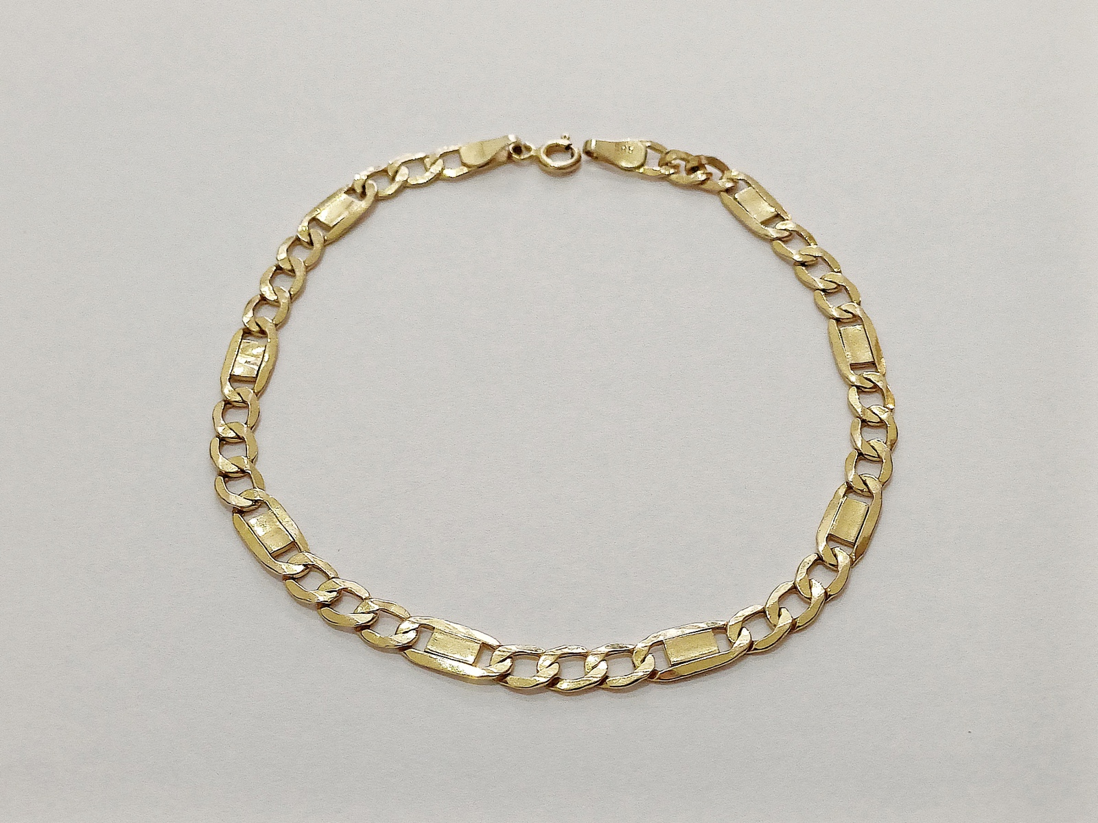 zlatý článkový náramek, Au 585/1000, 14 kt