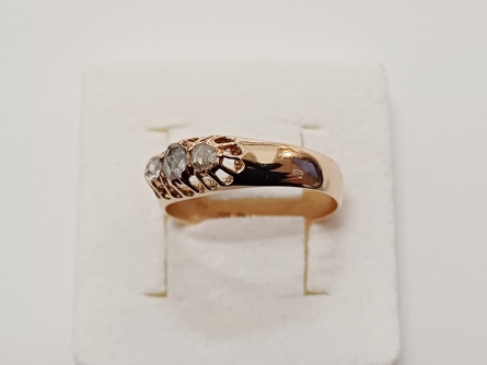 dámský zlatý prsten, diamanty, ryzost 580/14k, 2,96 g, RU, 19. století