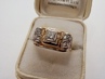 zlatý dámský prsten s diamanty, Au 585/1000, 14 kt, Art Deco