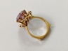 Designový dámský zlatý prsten s ametystem, ryzost 585/14k, 6,78 g