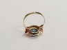 zlatý prsten se safírem, Au 585/1000, 14 kt, Art Deco, I.ČSR