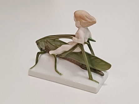 Letní jízda - kobylka a putto, A. Caasmann, Rosenthal, secese