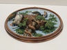 keramický závěsný talíř s reliéfem - ptáci, 32 cm, B. Bloch Eichwald