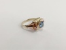 zlatý prsten se safírem, Au 585/1000, 14 kt, Art Deco, I.ČSR